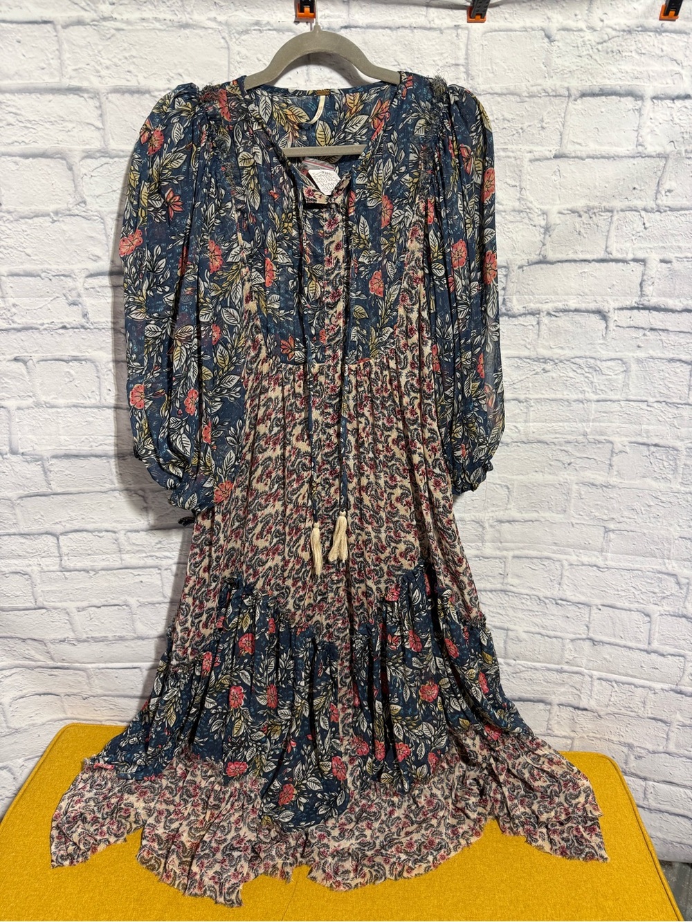 Free People Estelle Chiffon Floral Maxi Dress, Size Small